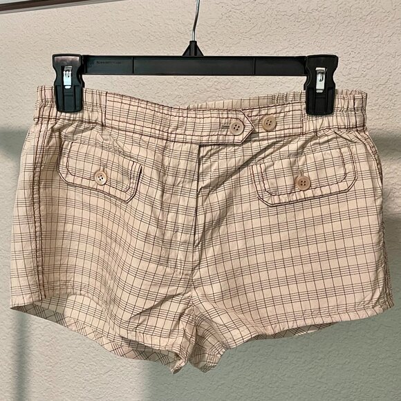 Prada Pants - PRADA Plaid Silk  Mini Shorts XS